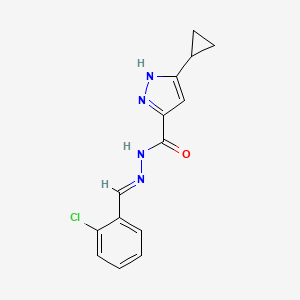 N'-[(E)-(2-chlorophenyl)methylidene]-5-cyclopropyl-1H-pyrazole-3-carbohydrazide