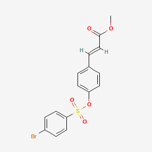 molecular formula C16H13BrO5S B11991679 3-(4-(4-Bromo-benzenesulfonyloxy)-phenyl)-acrylic acid methyl ester 