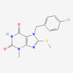 7-[(4-Chlorophenyl)methyl]-3-methyl-8-methylsulfanylpurine-2,6-dione