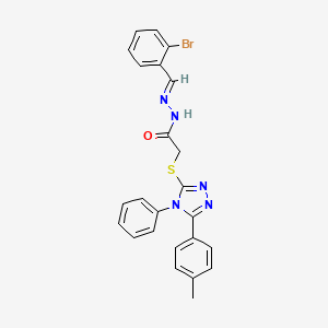 molecular formula C24H20BrN5OS B11991705 N'-[(E)-(2-bromophenyl)methylidene]-2-{[5-(4-methylphenyl)-4-phenyl-4H-1,2,4-triazol-3-yl]sulfanyl}acetohydrazide 