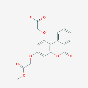 molecular formula C19H16O8 B11991709 (1-Methoxycarbonylmethoxy-6-oxo-6H-benzo(C)chromen-3-yloxy)-acetic acid ME ester 