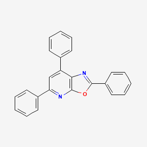 molecular formula C24H16N2O B11991733 Oxazolo[5,4-b]pyridine, 2,5,7-triphenyl- CAS No. 109876-81-5