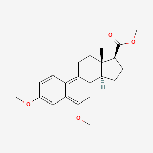 molecular formula C22H26O4 B1199188 3,6-Dimethoxyestra-1,3,5(10),6,8-pentaene-17beta-carboxylic acid methyl ester CAS No. 5836-81-7