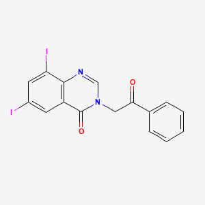 6,8-Diiodo-3-(2-oxo-2-phenylethyl)-4(3H)-quinazolinone