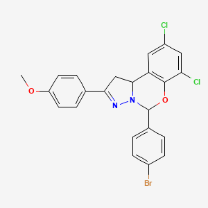 5-(4-Bromophenyl)-7,9-dichloro-2-(4-methoxyphenyl)-1,10b-dihydropyrazolo[1,5-c][1,3]benzoxazine