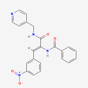 molecular formula C22H18N4O4 B11992072 N-(2-(3-Nitrophenyl)-1-(((4-pyridinylmethyl)amino)carbonyl)vinyl)benzamide 