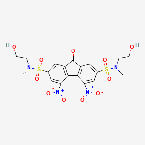 molecular formula C19H20N4O11S2 B11992186 N,N'-bis(2-hydroxyethyl)-N,N'-dimethyl-4,5-dinitro-9-oxo-9H-fluorene-2,7-disulfonamide 