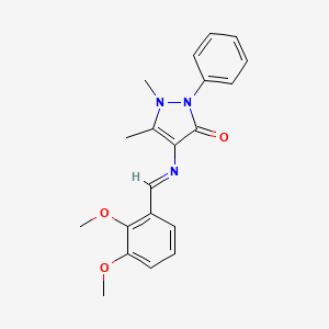 4-{[(E)-(2,3-dimethoxyphenyl)methylidene]amino}-1,5-dimethyl-2-phenyl-1,2-dihydro-3H-pyrazol-3-one