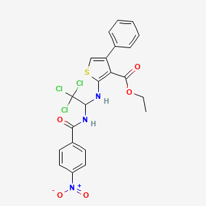 Ethyl 4-phenyl-2-({2,2,2-trichloro-1-[(4-nitrobenzoyl)amino]ethyl}amino)-3-thiophenecarboxylate