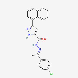 molecular formula C22H17ClN4O B11992241 5-Naphthalen-1-YL-2H-pyrazole-3-carboxylic acid (1-(4-CL-PH)ethylidene)hydrazide 