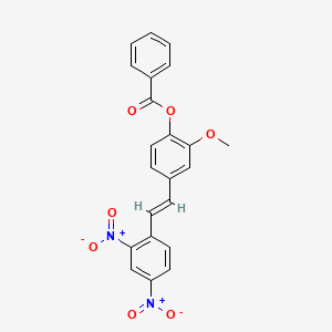 molecular formula C22H16N2O7 B11992371 4-(2-(2,4-Dinitrophenyl)vinyl)-2-methoxyphenyl benzoate 