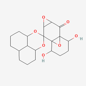 molecular formula C20H26O7 B1199241 8',11'-Dihydroxyspiro[2,4-dioxatricyclo[7.3.1.05,13]tridecane-3,6'-4,12-dioxatetracyclo[5.4.1.01,7.03,5]dodecane]-2'-one CAS No. 151702-60-2