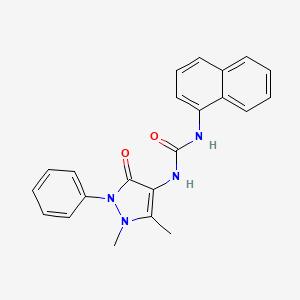 molecular formula C22H20N4O2 B11992503 N-(1,5-dimethyl-3-oxo-2-phenyl-2,3-dihydro-1H-pyrazol-4-yl)-N'-(1-naphthyl)urea 