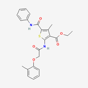 ethyl 4-methyl-2-[[2-(2-methylphenoxy)acetyl]amino]-5-(phenylcarbamoyl)thiophene-3-carboxylate