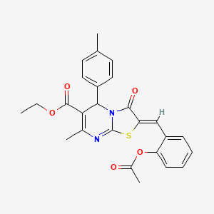 ethyl (2Z)-2-[2-(acetyloxy)benzylidene]-7-methyl-5-(4-methylphenyl)-3-oxo-2,3-dihydro-5H-[1,3]thiazolo[3,2-a]pyrimidine-6-carboxylate