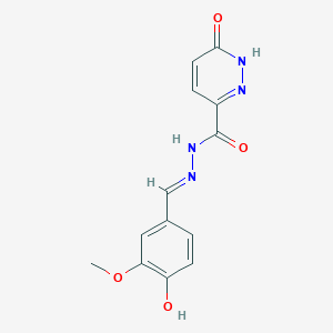 molecular formula C13H12N4O4 B11992637 N'-(4-Hydroxy-3-methoxybenzylidene)-6-oxo-1,6-dihydro-3-pyridazinecarbohydrazide 