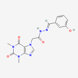 2-(1,3-dimethyl-2,6-dioxo-1,2,3,6-tetrahydro-7H-purin-7-yl)-N'-[(E)-(3-hydroxyphenyl)methylidene]acetohydrazide