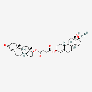 molecular formula C43H58O6 B1199265 Ethynodiol testosterone ester CAS No. 61083-04-3
