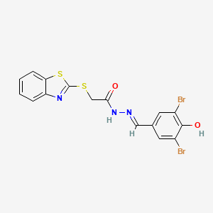 molecular formula C16H11Br2N3O2S2 B11992650 2-(1,3-benzothiazol-2-ylsulfanyl)-N'-[(E)-(3,5-dibromo-4-hydroxyphenyl)methylidene]acetohydrazide 