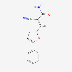 molecular formula C14H10N2O2 B11992658 2-Cyano-3-(5-phenylfuran-2-yl)acrylamide CAS No. 304896-36-4