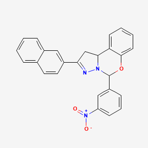 2-(2-Naphthyl)-5-(3-nitrophenyl)-1,10b-dihydropyrazolo[1,5-c][1,3]benzoxazine