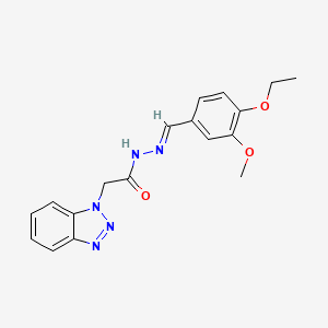 molecular formula C18H19N5O3 B11992765 2-(1H-benzotriazol-1-yl)-N'-[(E)-(4-ethoxy-3-methoxyphenyl)methylidene]acetohydrazide 