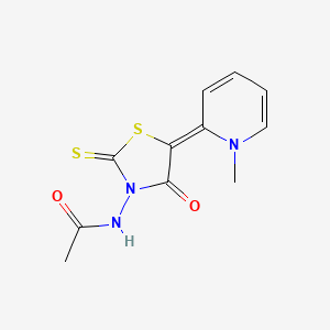 molecular formula C11H11N3O2S2 B11992779 N-[(5E)-5-(1-methylpyridin-2(1H)-ylidene)-4-oxo-2-thioxo-1,3-thiazolidin-3-yl]acetamide 