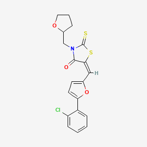 molecular formula C19H16ClNO3S2 B11992849 5-[5-(2-Chloro-phenyl)-furan-2-ylmethylene]-3-(tetrahydro-furan-2-ylmethyl)-2-thioxo-thiazolidin-4-one 