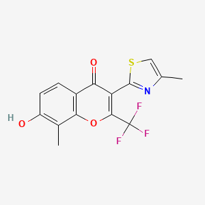 7-hydroxy-8-methyl-3-(4-methyl-1,3-thiazol-2-yl)-2-(trifluoromethyl)-4H-chromen-4-one