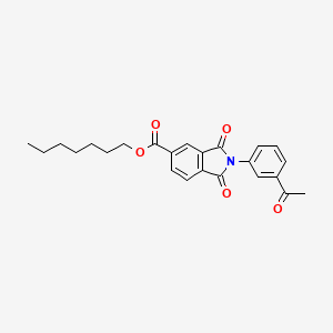 molecular formula C24H25NO5 B11992871 Heptyl 2-(3-acetylphenyl)-1,3-dioxoisoindole-5-carboxylate 