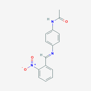 molecular formula C15H13N3O3 B11992930 N-[4-[(2-Nitro-benzylidene)-amino]-phenyl]acetamide 