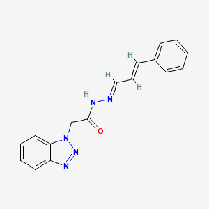 molecular formula C17H15N5O B11992936 2-(1H-benzotriazol-1-yl)-N'-[(1E,2E)-3-phenylprop-2-en-1-ylidene]acetohydrazide 