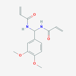 molecular formula C15H18N2O4 B11992946 N,N'-[(3,4-dimethoxyphenyl)methanediyl]bisprop-2-enamide CAS No. 303061-63-4