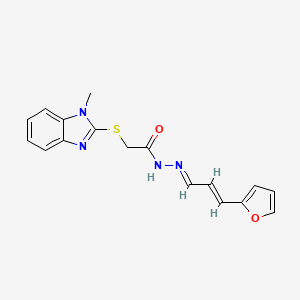 molecular formula C17H16N4O2S B11992959 N'-[(1E,2E)-3-(furan-2-yl)prop-2-en-1-ylidene]-2-[(1-methyl-1H-benzimidazol-2-yl)sulfanyl]acetohydrazide 