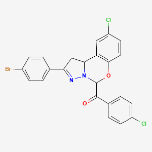 [2-(4-Bromophenyl)-9-chloro-1,10B-dihydropyrazolo[1,5-C][1,3]benzoxazin-5-YL](4-chlorophenyl)methanone