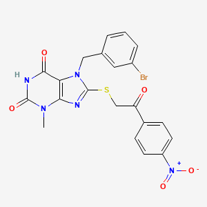 7-(3-Bromobenzyl)-3-methyl-8-{[2-(4-nitrophenyl)-2-oxoethyl]sulfanyl}-3,7-dihydro-1H-purine-2,6-dione