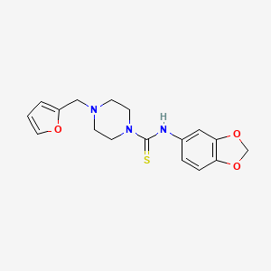 molecular formula C17H19N3O3S B1199313 N-(1,3-benzodioxol-5-yl)-4-(2-furanylmethyl)-1-piperazinecarbothioamide 