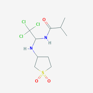 molecular formula C10H17Cl3N2O3S B11993145 2-methyl-N-{2,2,2-trichloro-1-[(1,1-dioxidotetrahydro-3-thienyl)amino]ethyl}propanamide 