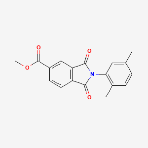 molecular formula C18H15NO4 B11993148 methyl 2-(2,5-dimethylphenyl)-1,3-dioxo-2,3-dihydro-1H-isoindole-5-carboxylate 