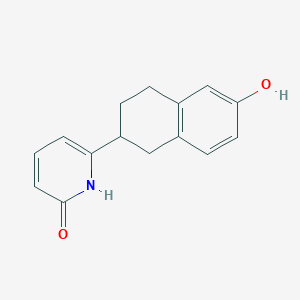 molecular formula C15H15NO2 B1199318 6-(1,2,3,4-Tetrahydro-6-hydroxy-2-naphthyl)-2(1H)-pyridone CAS No. 92850-90-3