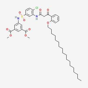 molecular formula C43H57ClN2O9S B11993253 Dimethyl 5-({[4-chloro-3-({3-[2-(octadecyloxy)phenyl]-3-oxopropanoyl}amino)phenyl]sulfonyl}amino)isophthalate 