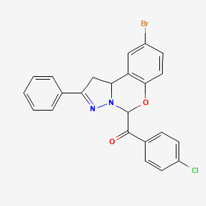 (8-BR-2-PH-2H-5-Oxa-3,3A-diaza-cyclopenta(A)naphthalen-4-YL)-(4-CL-PH)-methanone