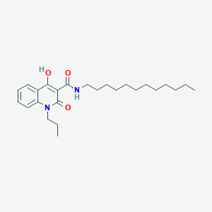 molecular formula C25H38N2O3 B11993358 N-dodecyl-4-hydroxy-2-oxo-1-propyl-1,2-dihydroquinoline-3-carboxamide 