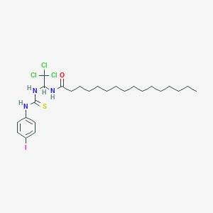 molecular formula C25H39Cl3IN3OS B11993362 N-(2,2,2-Trichloro-1-(((4-iodoanilino)carbothioyl)amino)ethyl)hexadecanamide CAS No. 302913-86-6