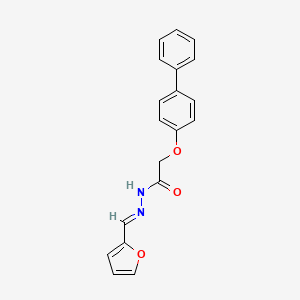 molecular formula C19H16N2O3 B11993379 2-(biphenyl-4-yloxy)-N'-[(E)-furan-2-ylmethylidene]acetohydrazide CAS No. 303085-85-0