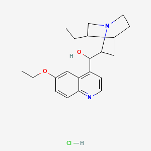 molecular formula C21H29ClN2O2 B11993429 (6-Ethoxy-quinolin-4-YL)-(5-ethyl-1-aza-bicyclo(2.2.2)oct-2-YL)-methanol, hcl 