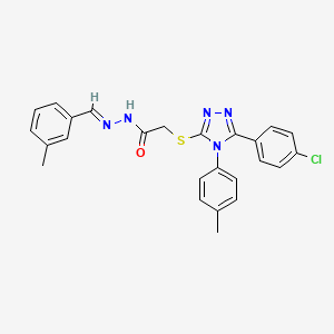 2-{[5-(4-chlorophenyl)-4-(4-methylphenyl)-4H-1,2,4-triazol-3-yl]sulfanyl}-N'-[(E)-(3-methylphenyl)methylidene]acetohydrazide