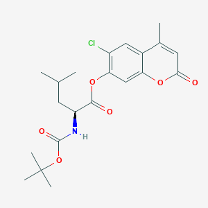 molecular formula C21H26ClNO6 B11993498 6-chloro-4-methyl-2-oxo-2H-chromen-7-yl (2S)-2-[(tert-butoxycarbonyl)amino]-4-methylpentanoate 