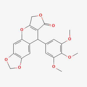 8-(3,4,5-trimethoxyphenyl)-2,5,12,14-tetraoxatetracyclo[7.7.0.03,7.011,15]hexadeca-1(16),3(7),9,11(15)-tetraen-6-one