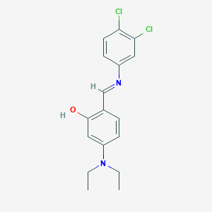 molecular formula C17H18Cl2N2O B11993517 2-((3,4-Dichloro-phenylimino)-methyl)-5-diethylamino-phenol 